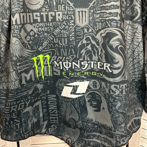 Carbon One Industries x Monster Energy Motocross Jersey Shoulder Pads Gray White - Picture 9 of 14